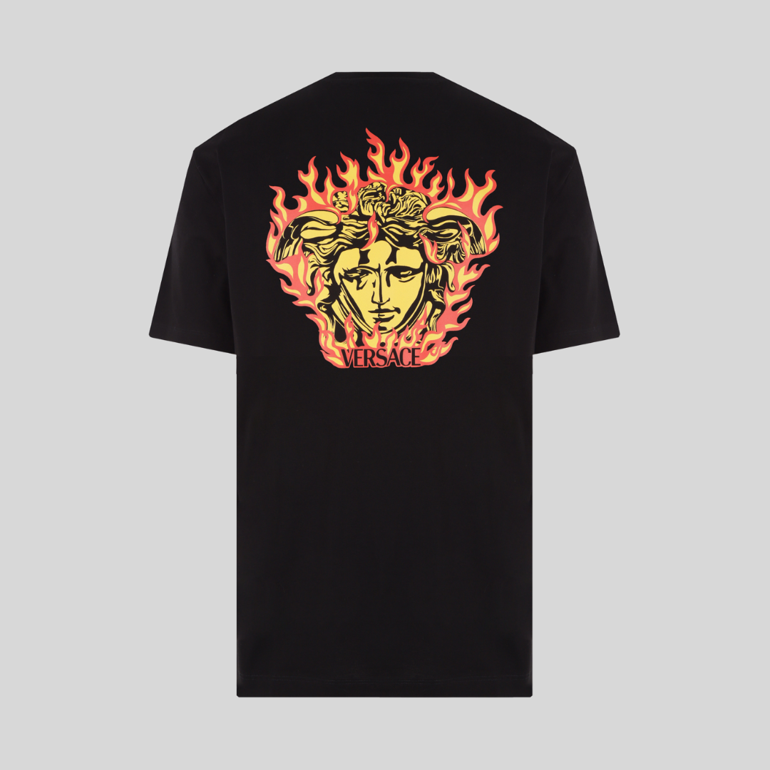Versace Black Medusa Flame Print T-Shirt – ICETIME LUXE