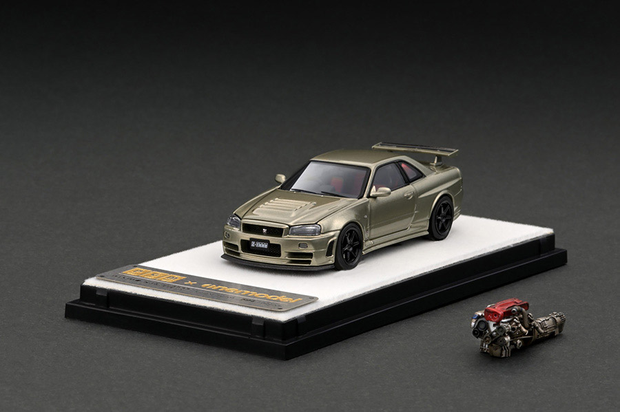 PGM-641001-1 1/64 Nismo R34 GT-R Z-tune Jade Green With Engine