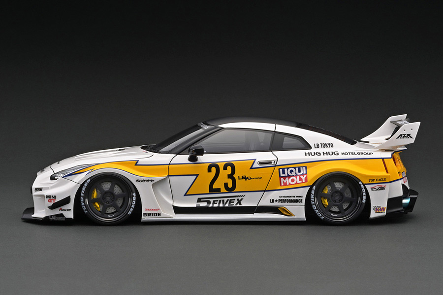 IG2959 1/18 LB-Silhouette WORKS GT Nissan 35GT-RR White/Yellow