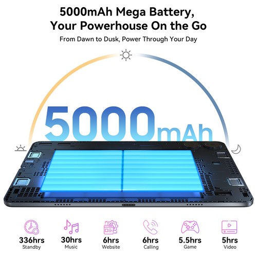 TABWEE T20 WiFi Tablet 10 Inch Android 15 24GB+256GB 5000mAh 5G