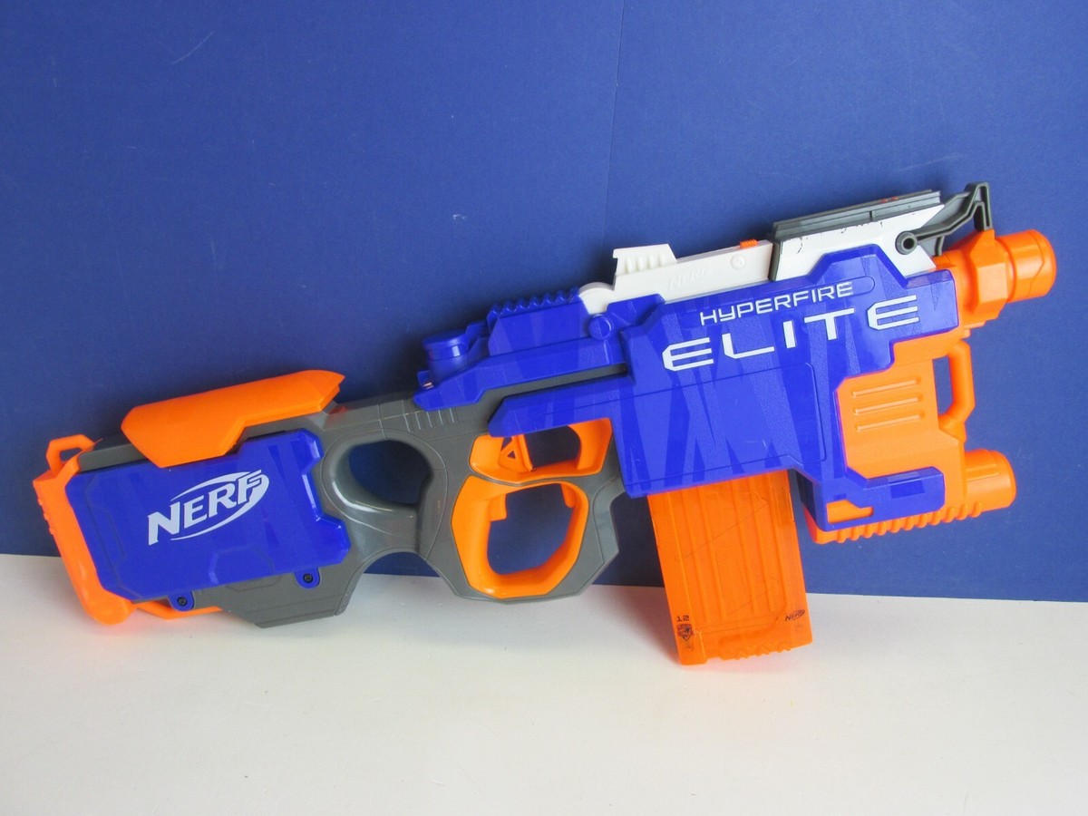 large NERF HYPERFIRE BLASTER GUN toy gun N-STRIKE ELITE motorised