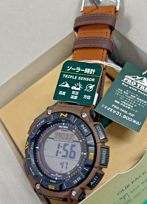 Casio Pro Trek PRG-340L-5JF Duplex LCD Cloth Band Tough Solar