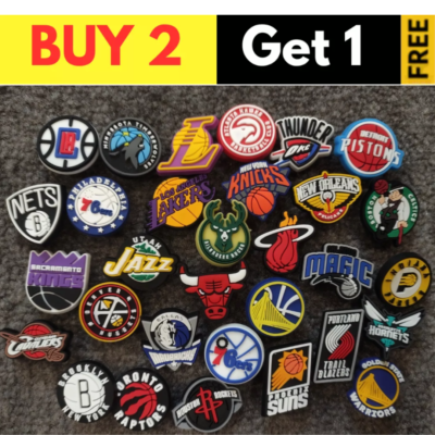 Basketball NBA Sports Logo Charms, PVC Shoe Decor Jibbitz Set for