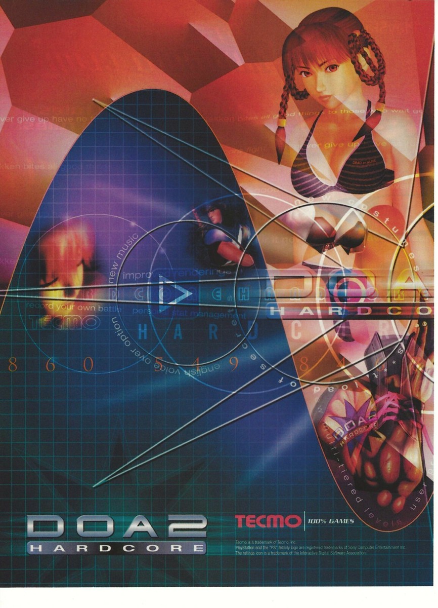 Dead Or Alive 2 - Hardcore Print Ad/Poster Art Playstation 2 PS2