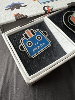Prada Enamel Metal Pin Brooch Set NEW w/ Box! | eBay