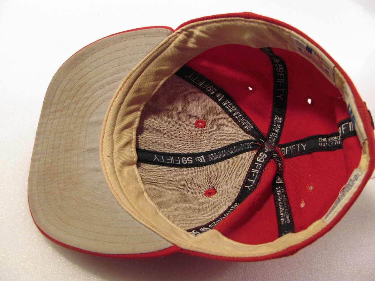 59fifty New York Yankees Hat Mens Red Wool Vtg Fitted 7 3/8 USA