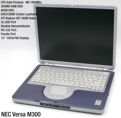 Nec Versa M300 Notebook Laptop Windows XP Parallel Rs-232 Pentium