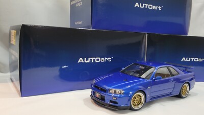 AUTOart 1/18 NISSAN SKYLINE GT-R R34 V SPEC II w BBS LM WHEELS JDM