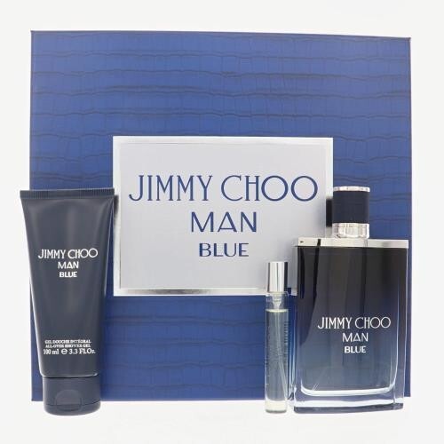 JIMMY CHOO BLUE MEN 3PC GIFT SET - 3.4OZ EDT + 3.4OZ SHOWER GEL +