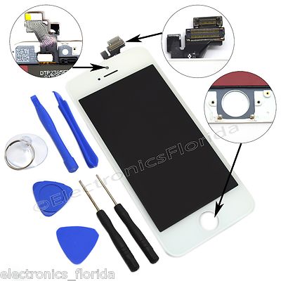 White LCD Screen Replacement Digitizer Glass Assembly For iPhone 5