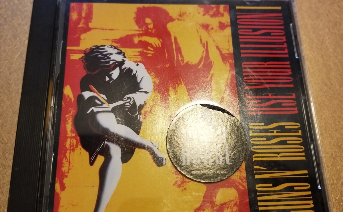 GUNS N ROSES PROMO ONLY CD USE YOUR ILLUSION ,RARE HYPE STICKER