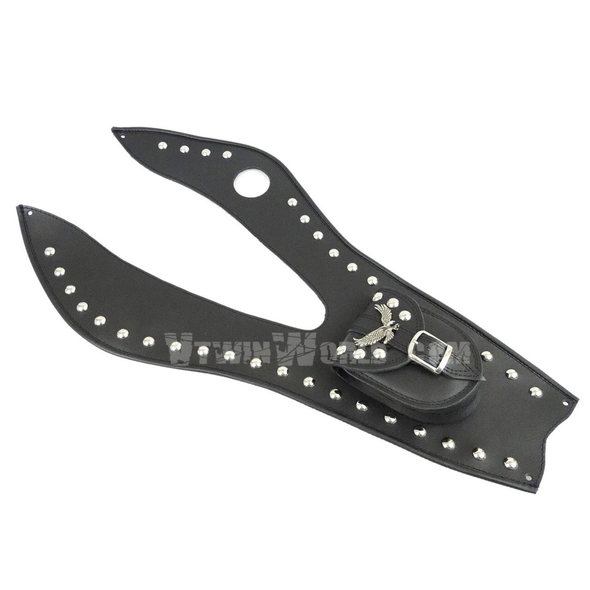 S) KAWASAKI VN 900 VULCAN - BLACK LEATHER TANK BIB / PANEL / BRA