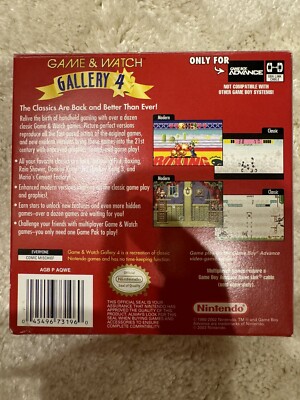 Game & Watch Gallery 4 Nintendo Game Boy Advance GBA Complete