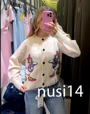 ZARA NEW WOMAN DAISY DUCK WOOL CARDIGAN HARRY LAMBERT DISNEY X