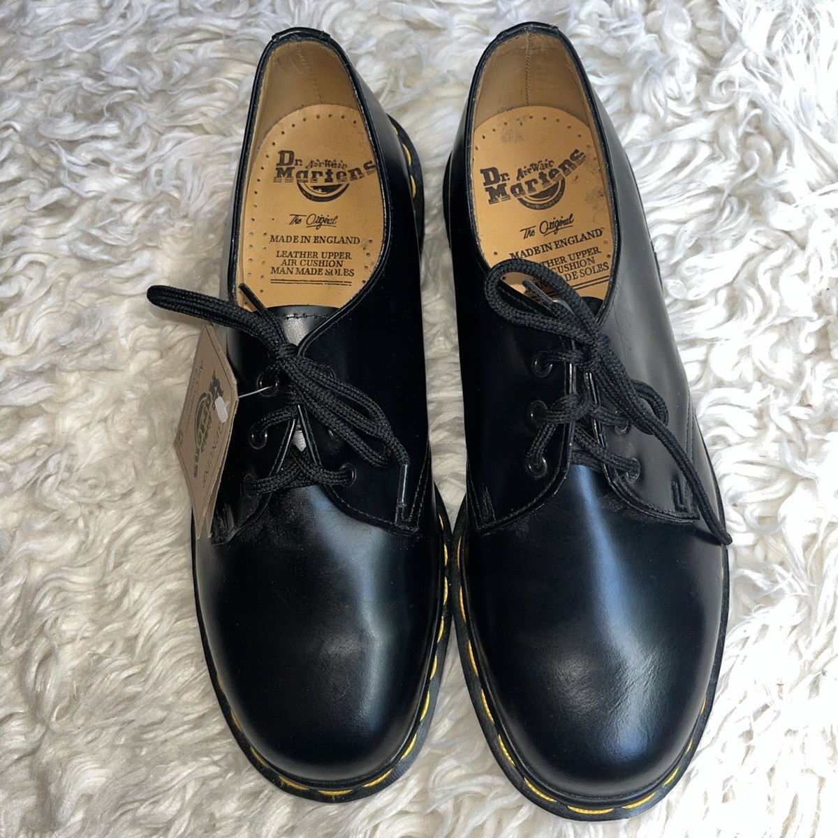 DR. MARTENS 1461 Black Leather Oxfords Made in England US 8, UK 7