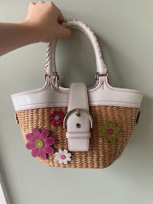 Vintage COACH Flower Straw Bag (Limited Edition/Rare) | eBay