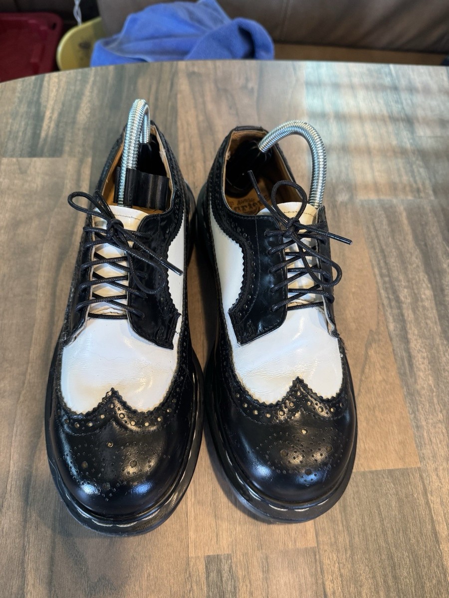 Vintage Dr Marten Wingtip 3989 Bex Brogues - Black & White - UK