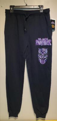 NWT MENS BLACK PANTHER JOGGER PANTS Sweatpants Drawstring Pocket M