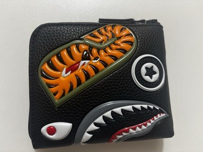 Authentic a bathing ape babe shark mini wallet black new | eBay
