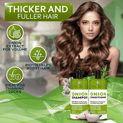 Onion Shampoo and Conditioner Set With Rosemary and Biotin