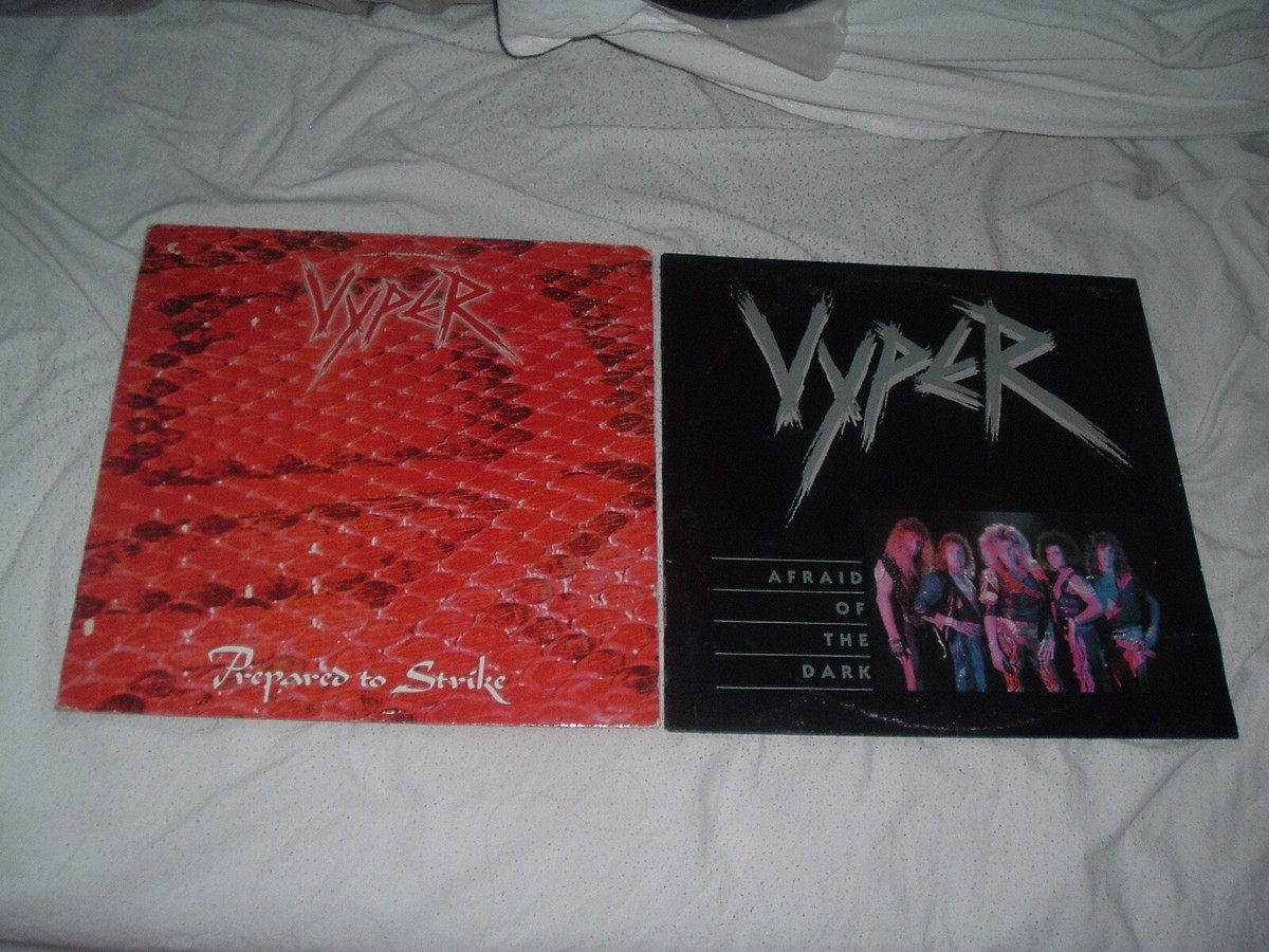 VYPER Prepared To Strike '84 + Afraid Of The Dark '85 2LP lot ORIG