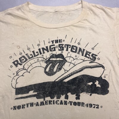 Vintage 70s Rolling Stones US Tour 1972 Single Stitch Rock Band T