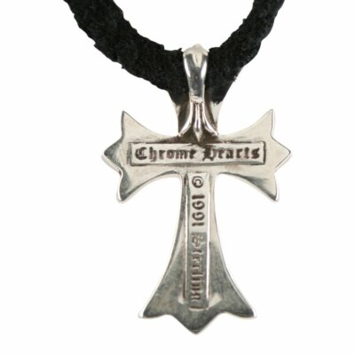 Authentic [Chrome Hearts] CH CROSS SMALL LEATHER BRAIDED PENDANT