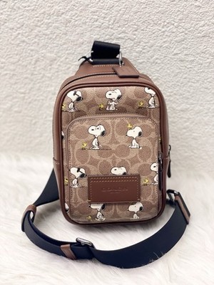 Coach X CBK47 Peanuts Racer Sling Pack in Signature Canvas With