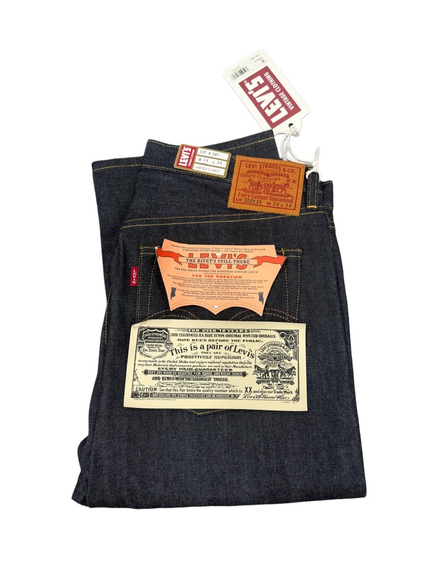 LVC Levi's Vintage Clothing Big E 1944 S501XX Raw Selvedge Denim