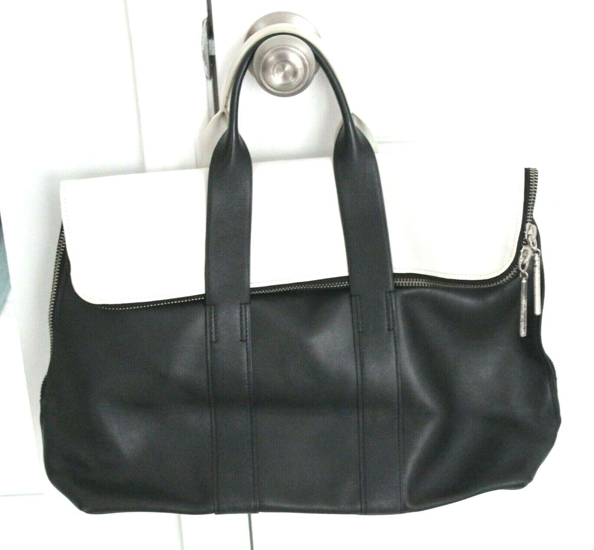 3.1 Phillip Lim Soft Leather 31 Hour Black & White X-Large Tote
