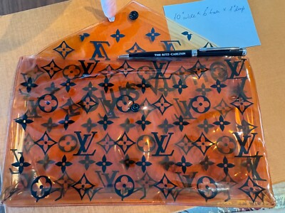 Louis Vuitton orange PVC Pouch Pochette swimsuit Duster Monogram