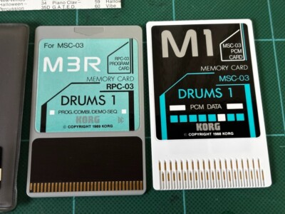 KORG M3R PCM PROGRAM CARDS DRUM 1 RSC-3S MSC-03 & RPC-03 w/ case