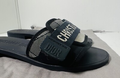 Christian Dior Evolution Slide Navy Blue Sandals Size 35 | eBay