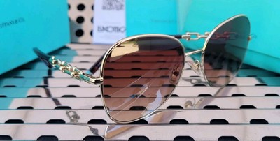 New Tiffany & Co. HardWear Sunglasses TF3086 60213B Pale Gold w