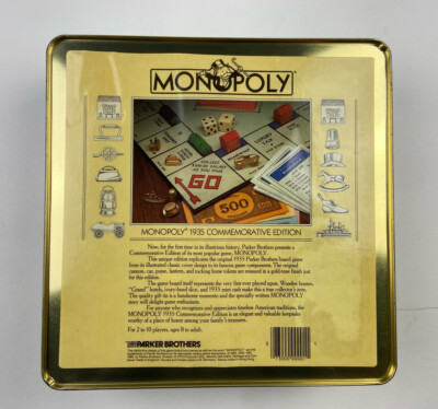 MONOPOLY Game 1935 Commemorative Edition 50 years Tin Metal Case