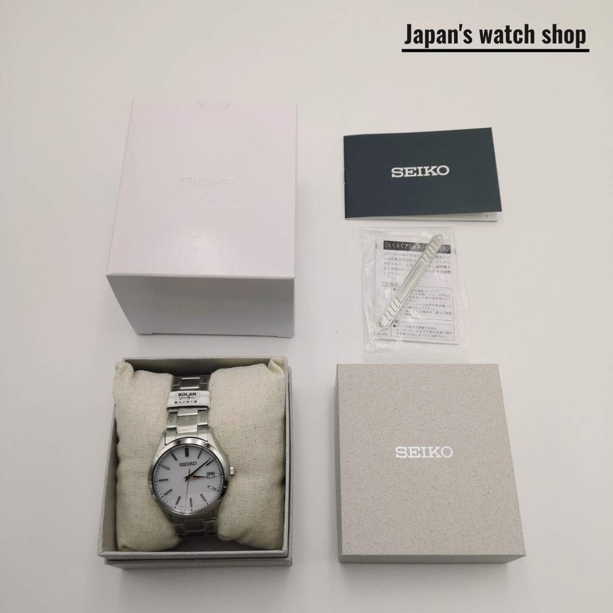 SEIKO Selection SBPX143 Silver Solar 3 Hands Calendar Men's Watch