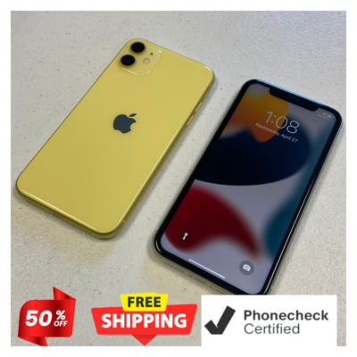 Apple iPhone 11 64GB/128GB - Unlocked, Mint Black, Yellow, Green