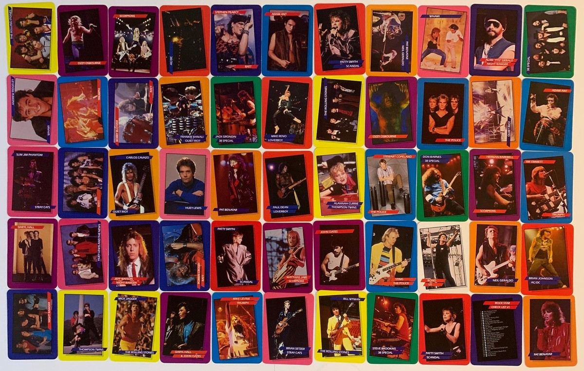Rock Star Concert Card Set with 12 stickers 108 Vintage cards Rock