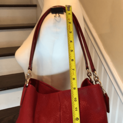 COACH Rich Red Tumbled Leather Three Compartment Vintage Hobo