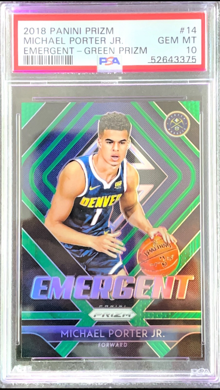 Michael Porter Jr. 2018 Prizm #14 Emergent - Silver Price Guide