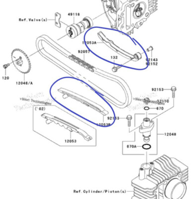 OEM KAWASAKI KLX KLX110 L Z125 PRO CAM CHAIN TENSIONER GUIDES