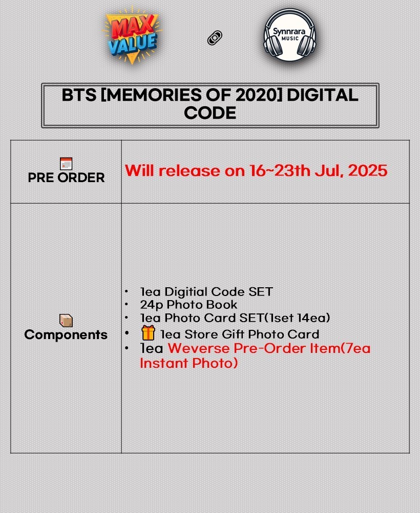 BTS [MEMORIES OF 2020] DIGITAL CODE/Digital Code+Photo Book+14