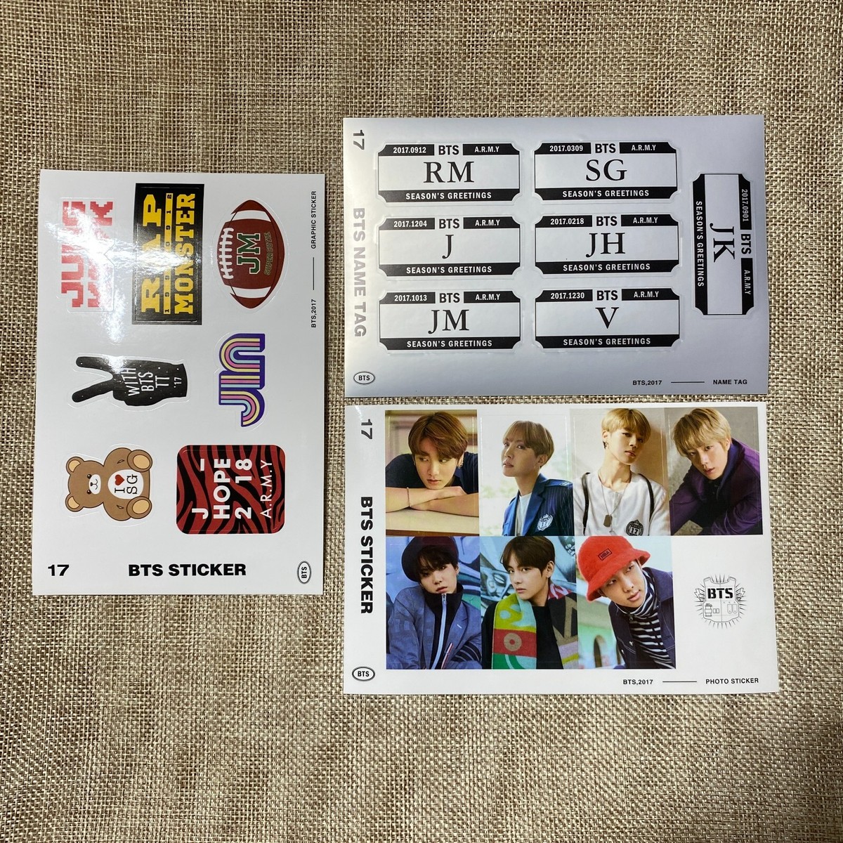 BTS [ 2017 Season's Greetings ] Official Sticker Set / New, Rare