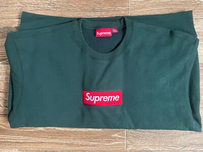 Supreme Box Logo Crewneck Sweatshirt Green Large L NEW BOGO FW2022