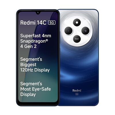 Redmi 14C 5G (Starlight Blue, 4GB RAM, 64GB Storage) | Superfast