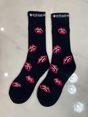 Chrome Hearts Mattyboy Flame Red Lips black Socks Unisex | eBay