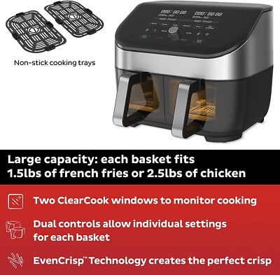 Instant Vortex Plus XL 8-QT Dual Basket Air Fryer Oven