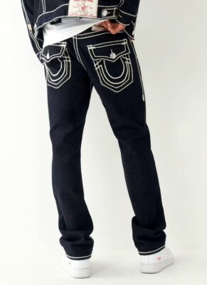 True Religion Ricky Body Rinse Rope Stitch Relaxed Straight Jeans