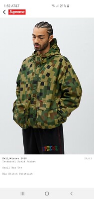 Supreme Technical Field Jacket Olive Digi Camo Large Sold Out In