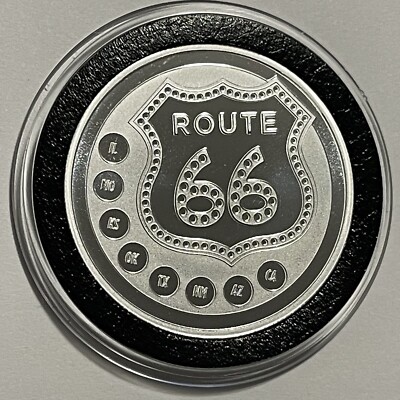 Get Your Kicks￼ Route 66 Collectible Coin 1 Troy Oz .999 Fine